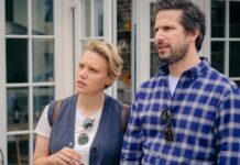 Kate McKinnon as Amy and Andy Samberg as Barry in The Roses, directed by Jay Roach. Photo: Jaap Buitendijk. Copyright: Searchlight Pictures. All Rights Reserved.