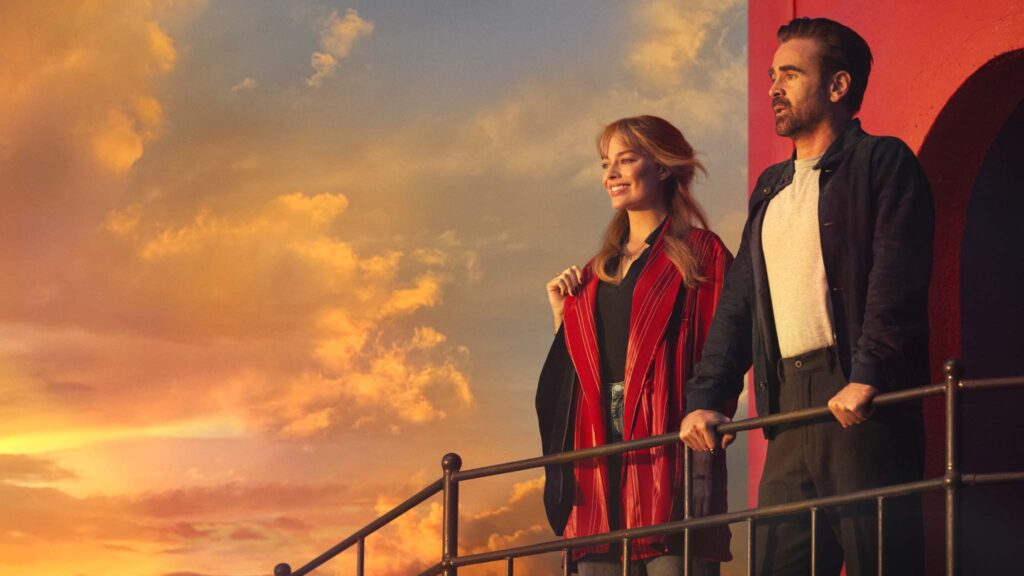 Margot Robbie as Sarah and Colin Farrell as David in A Big Bold Beautiful Journey, directed by Kogonada. Photo: Matt Kennedy. Copyright: CTMG, Inc. All Rights Reserved.