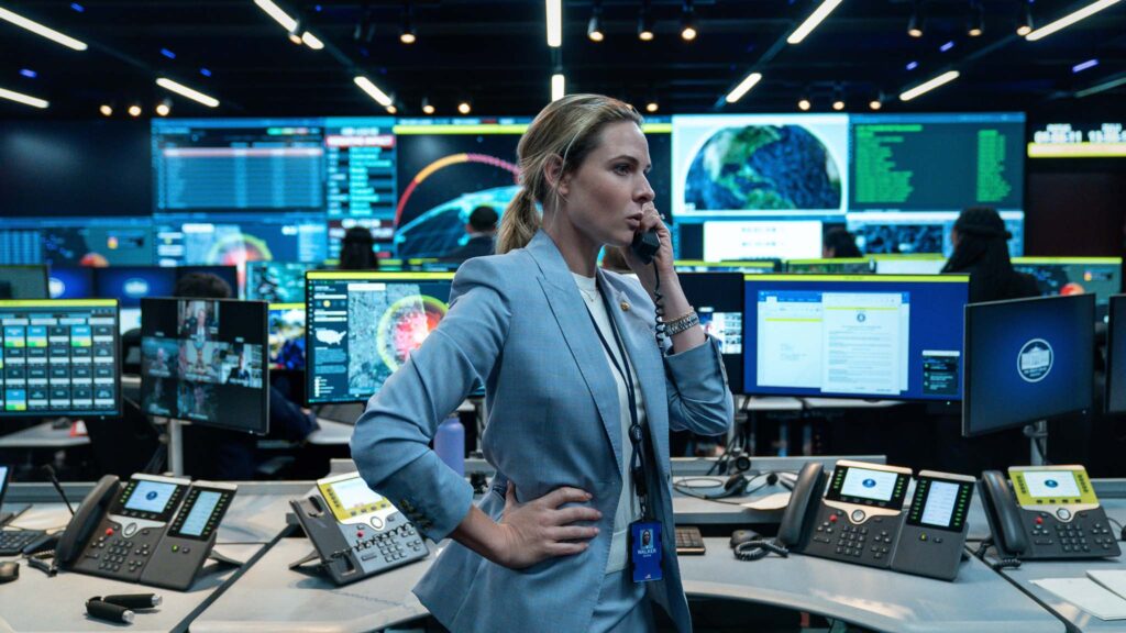 Rebecca Ferguson as Captain Olivia Walker in A House Of Dynamite, directed by Kathryn Bigelow. Photo: Eros Hoagland. Copyright: Netflix, Inc. All Rights Reserved.