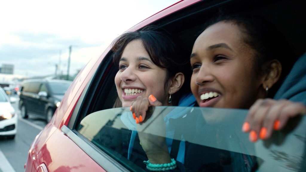 Safiyya Ingar as Muna and Ebada Hassan as Doe in Brides, directed by Nadia Fall. Copyright: Vue Lumiere, courtesy of Neon Films/Rosamont. All Rights Reserved.