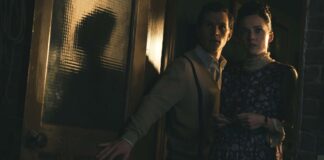 Madison Lawlor as young Lorraine and Orion Smith as young Ed in The Conjuring: Last Rites, directed by Michael Chaves. Photo: Giles Keyte. Copyright: Warner Bros. Entertainment Inc. All Rights Reserved.
