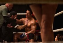 Dwayne Johnson as Mark Kerr in The Smashing Machine, directed by Benny Safdie. Copyright: A24 Films. All Rights Reserved.
