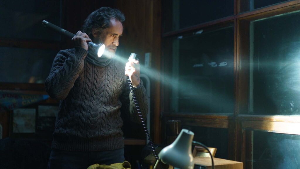Demián Bichir as Mando in Black Phone 2, directed by Scott Derrickson. Photo: Sabrina Lantos. Copyright: Universal Pictures/Blumhouse. All Rights Reserved.