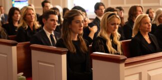 Dave Franco as Jonah, Allison Williams as Morgan and Mckenna Grace as Clara in Regretting You, directed Josh Boone. Photo: Jessica Miglio. Copyright: Paramount Pictures. All Rights Reserved.