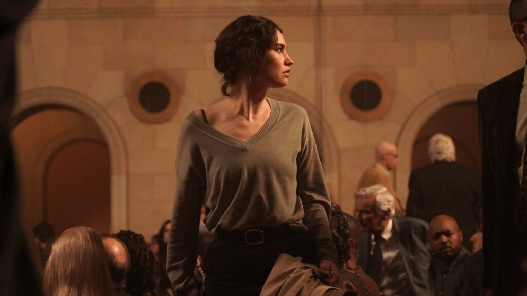 Lily James as Sarah Grant in Relay, directed by David Mackenzie. Photo: Heidi Hartwig. Copyright: Black Bear. All Rights Reserved.