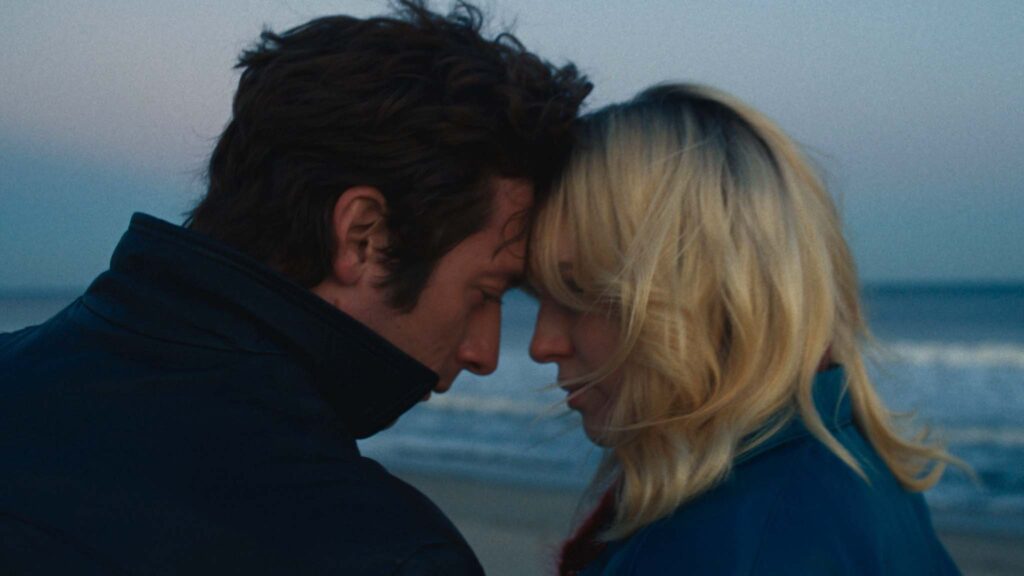 Jeremy Allen White as Bruce Springsteen and Odessa Young as Faye in Springsteen: Deliver Me From Nowhere, directed by Scott Cooper. Copyright: 20th Century Studios. All Rights Reserved.