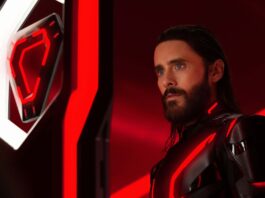 Jared Leto as Ares in Tron: Ares, directed by Joachim Ronning. Photo: Leah Gallo. Copyright: Disney Enterprises, Inc. All Rights Reserved.