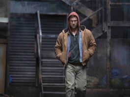 Glen Powell in The Running Man, directed by Edgar Wright. Photo: Ross Ferguson. Copyright: Paramount Pictures. All Rights Reserved.