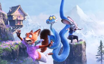 Top 3 Films of the Week 25 November 2025 Nick Wilde (voiced by Jason Bateman), Gary De’Snake (Ke Huy Quan) and Judy Hopps (Ginnifer Goodwin) in Zootropolis 2, directed by Jared Bush and Byron Howard. Copyright: Disney Enterprises, Inc. All Rights Reserved.