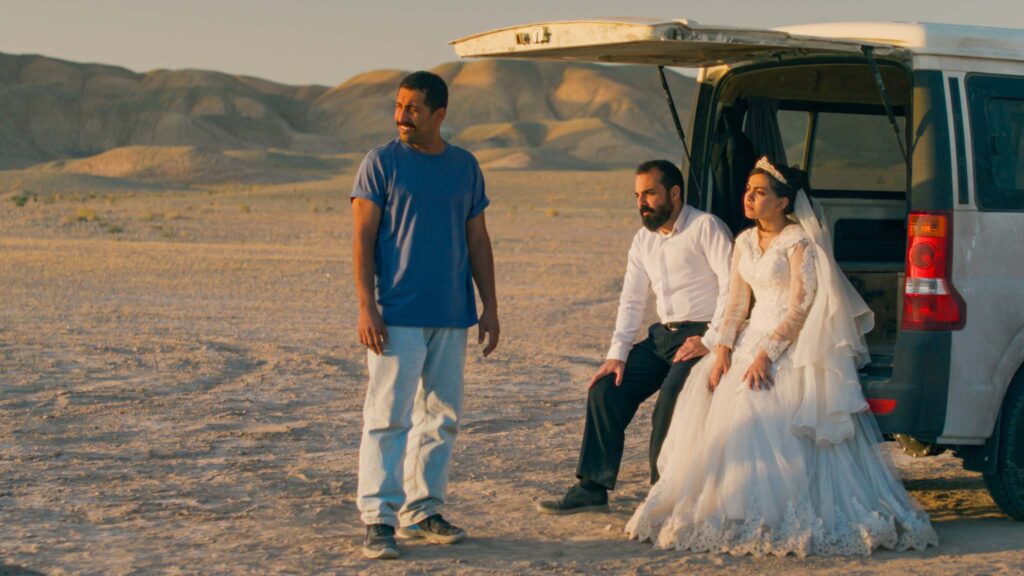 Majid Panahi as Ali, Mohamad Ali Elyasmehr as Hamid and Hadis Pakbaten as Golrokh in It Was Just An Accident, directed by Jafar Panahi. Copyright: Les Films Pelleas. All Rights Reserved.