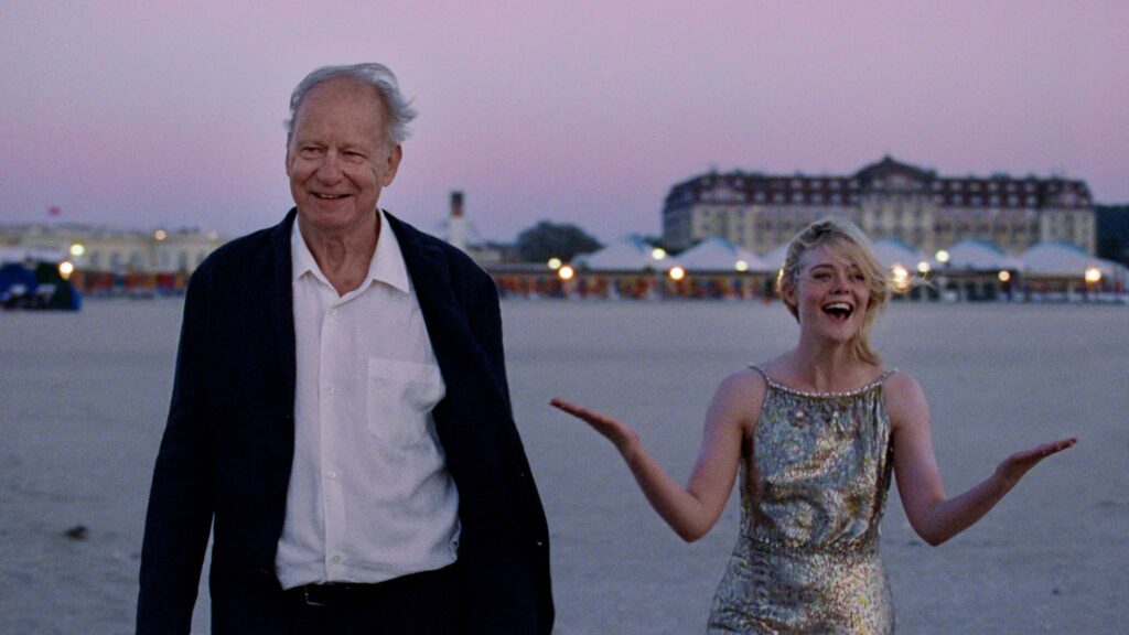 Stellan Skarsgard as Gustav Borg and Elle Fanning as Rachel Kemp in Sentimental Value, directed by Joaquim Trier. Photo: Kasper Tuxen ndersen. Copyright: MUBI. All Rights Reserved.
