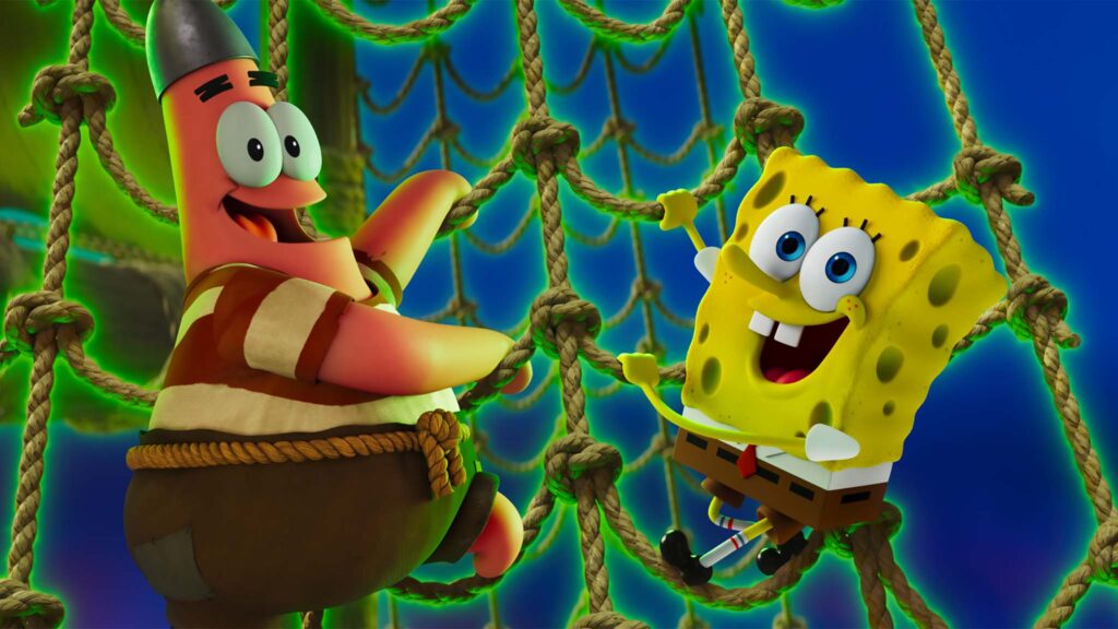 Patrick Star (voiced by ill Fagerbakke) and SpongeBob SquarePants (Tom Kenny) in The SpongeBob Movie: Search For SquarePants, directed by Derek Drymon. Copyright: Paramount Pictures and Viacom International Inc. SpongeBob SquarePants is a trademark of Viacom International Inc. All Rights Reserved.