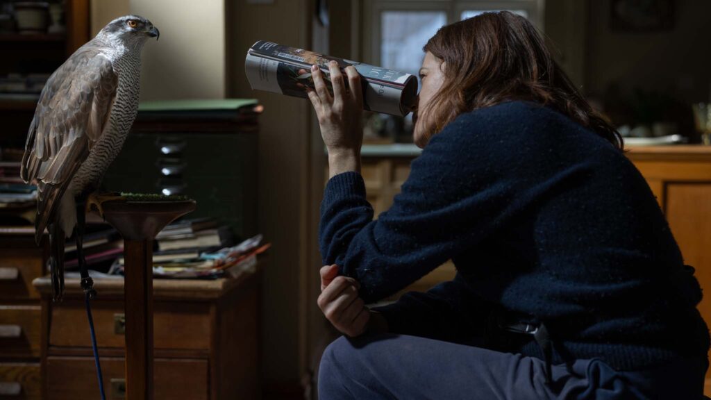 Claire Foy as Helen in H Is For Hawk, directed by Philippa Lowthorpe. Copyright: Lionsgate. All Rights Reserved.