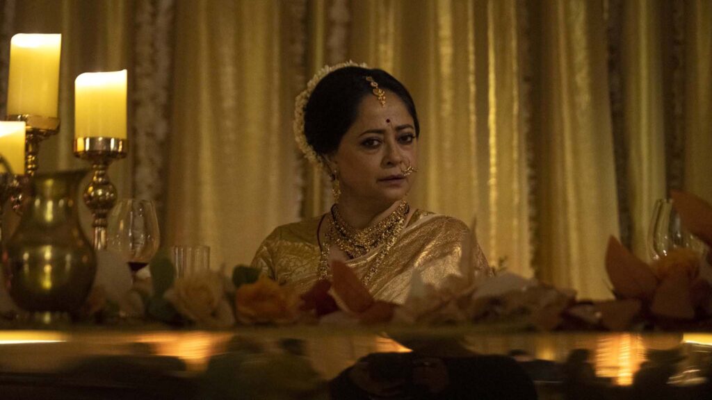 Sheeba Chaddha as Gertrude in Hamlet, directed by Aneil Karia. Copyright: Universal Studios. All Rights Reserved.