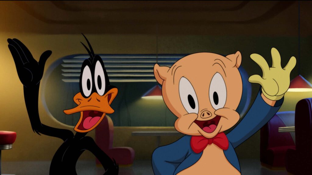 Daffy Duck (voiced by Eric Bauza) and Porky Pig (Bauza again) in Looney Tunes: The Day The Earth Blew Up, directed by Pete Browngardt. Copyright: Vertigo Releasing/Warner Bros. Animation. All Rights Reserved.