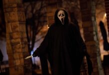Top 3 Films of the Week 24 February 2026 Ghostface in Scream 7, directed by Kevin Williamson. Photo: Jessica Miglio. Copyright: 2025 Paramount Pictures. Ghost Face is a Registered Trademark of Fun World Div., Easter Unlimited, Inc. 1999. All Rights Reserved.
