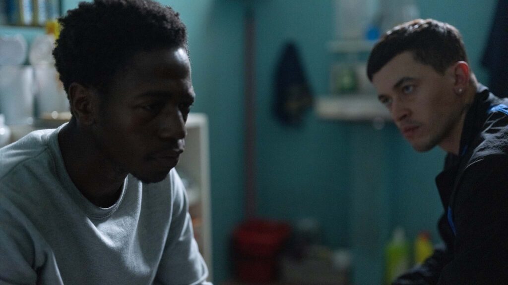 David Jonsson as Taylor and Tom Blyth as Dee in Wasteman, directed by Cal McMau. Copyright: Lionsgate. All Rights Reserved.