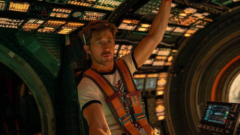 Ryan Gosling as Ryland Grace in Project Hail Mary, directed by Phil Lord and Christopher Miller. Photo: Jonathan Olley. Copyright: Amazon Content Services LLC. All Rights Reserved.