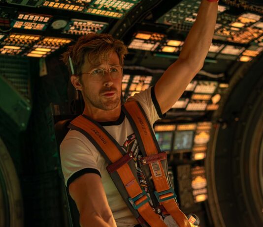 Ryan Gosling as Ryland Grace in Project Hail Mary, directed by Phil Lord and Christopher Miller. Photo: Jonathan Olley. Copyright: Amazon Content Services LLC. All Rights Reserved.