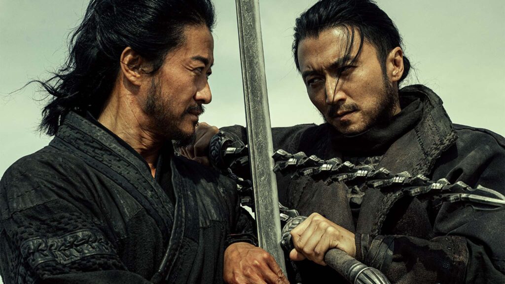 Wu Jing as Dao Ma and Nicholas Tse as Di Ting in Blades Of The Guardians, directed by Yuen Woo-ping. Copyright: Trinity CineAsia. All Rights Reserved.