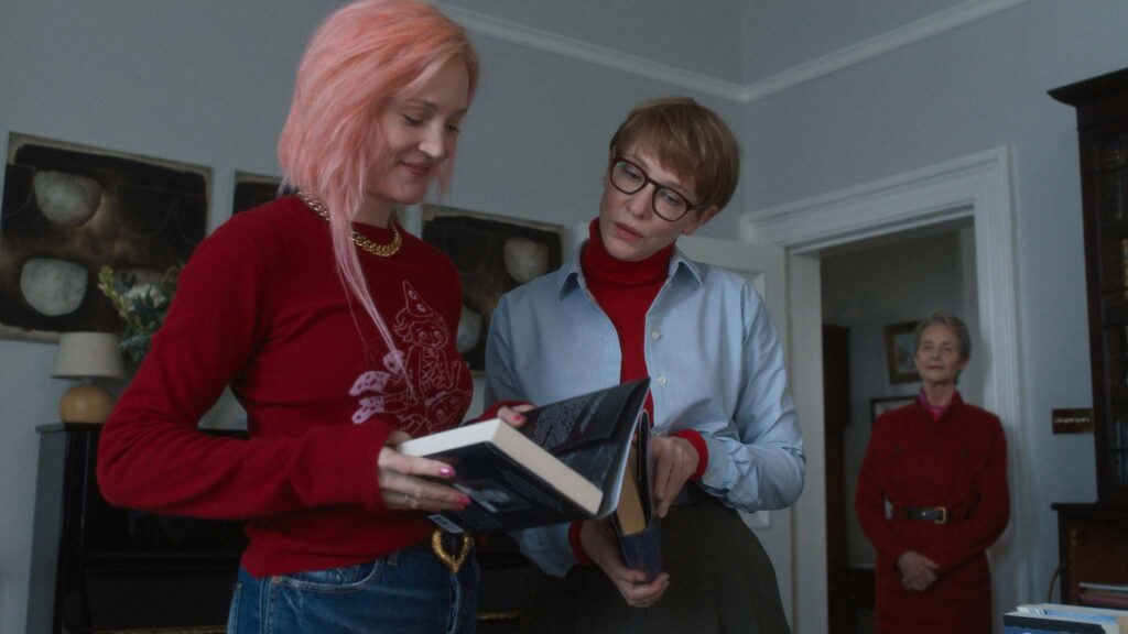 Vicky Krieps as Lilith, Cate Blanchett as Timothea and Charlotte Rampling as Mother in Father Mother Sister Brother, directed by Jim Jarmusch. Photo: Yorick Le Saux. Copyright: Vague Notion. All Rights Reserved.