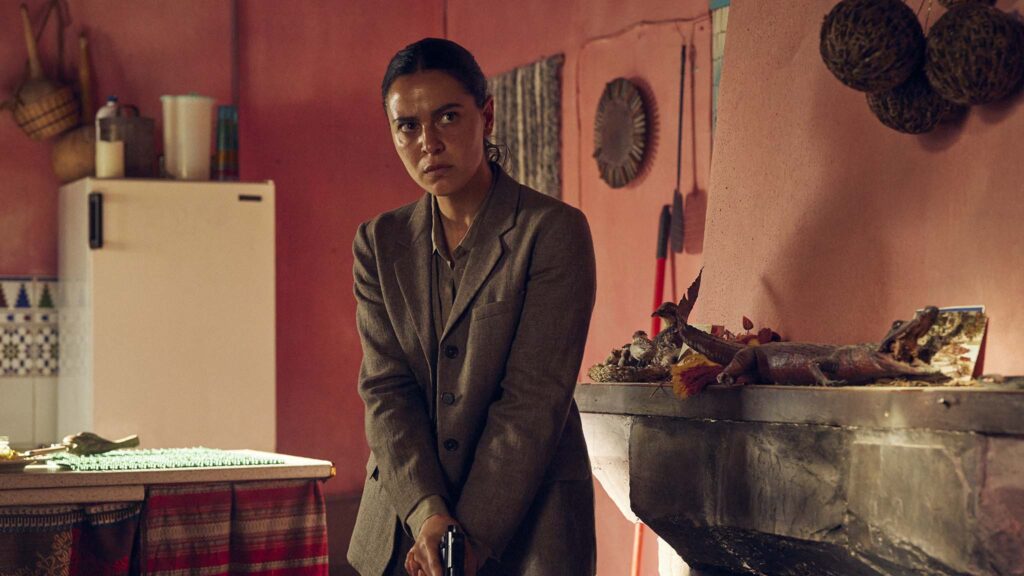 May Calamawy as Detective Dalia Zaki in Lee Cronin’s The Mummy, directed by Lee Cronin. Photo: Quim Vives. Copyright: Warner Bros. Entertainment Inc. All Rights Reserved.