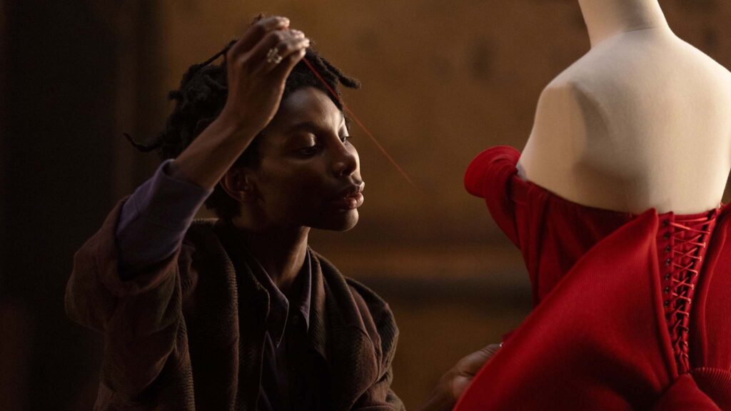 Michaela Coel as Sam Anselm in Mother Mary, directed by David Lowery. Copyright: A24 Films. All Rights Reserved.