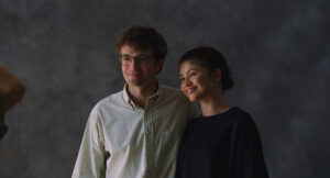 Robert Pattinson as Charlie Thompson and Zendaya as Emma Harwood in The Drama, directed by Kristoffer Borgli. Copyright: A24. All Rights Reserved.