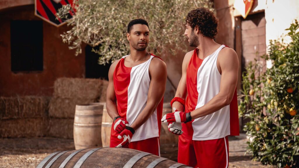 Regé-Jean Page as Michael and Lorenzo de Moor as Matteo in You, Me & Tuscany, directed by Kat Coiro. Photo: Giulia Parmigiani. Copyright: Universal Studios. All Rights Reserved.