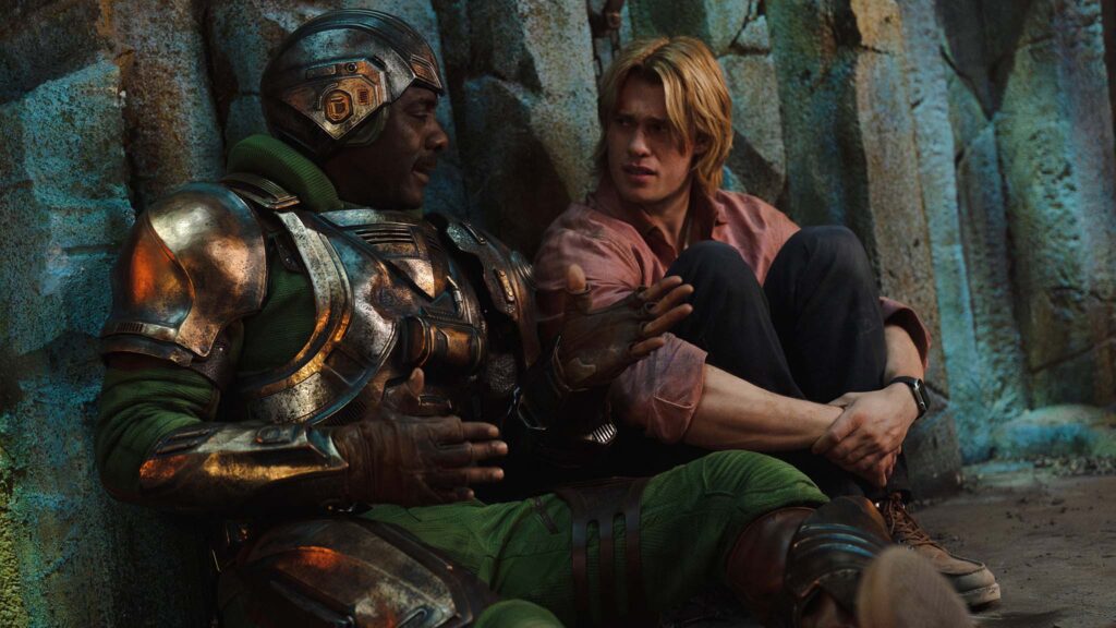 Idris Eba and Nicholas Galitzine in Masters Of The Universe, directed by Travis Knight. Copyright: CTMG, Inc. All Rights Reserved..