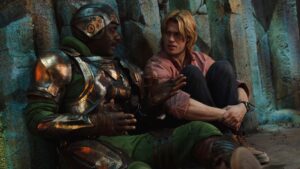 Idris Eba and Nicholas Galitzine in Masters Of The Universe, directed by Travis Knight. Copyright: CTMG, Inc. All Rights Reserved..