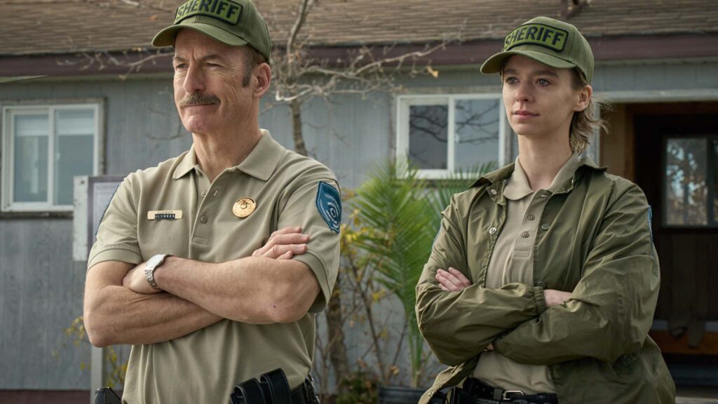 Bob Odenkirk as Ulysses Richardson and Jess Mcleod as Alex in Normal, directed by Ben Wheatley. Copyright: Magnolia Films. All Rights Reserved.