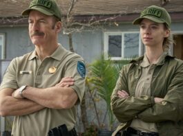 Bob Odenkirk as Ulysses Richardson and Jess Mcleod as Alex in Normal, directed by Ben Wheatley. Copyright: Magnolia Films. All Rights Reserved.