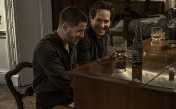Top 3 Films of the Week 25 May 2026 Nick Jonas as Danny and Paul Rudd as Rick in Power Ballad, directed by John Carney. Photo: David Cleary. Copyright: Lionsgate. All Rights Reserved.