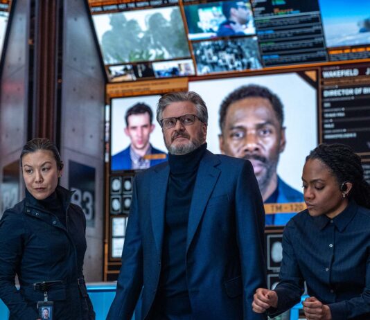 Colin Firth as Noah Scanlon, directed by Steven Spielberg. Photo: Niko Tavernise. Copyright: Universal Pictures and Amblin Entertainment. All Rights Reserved.