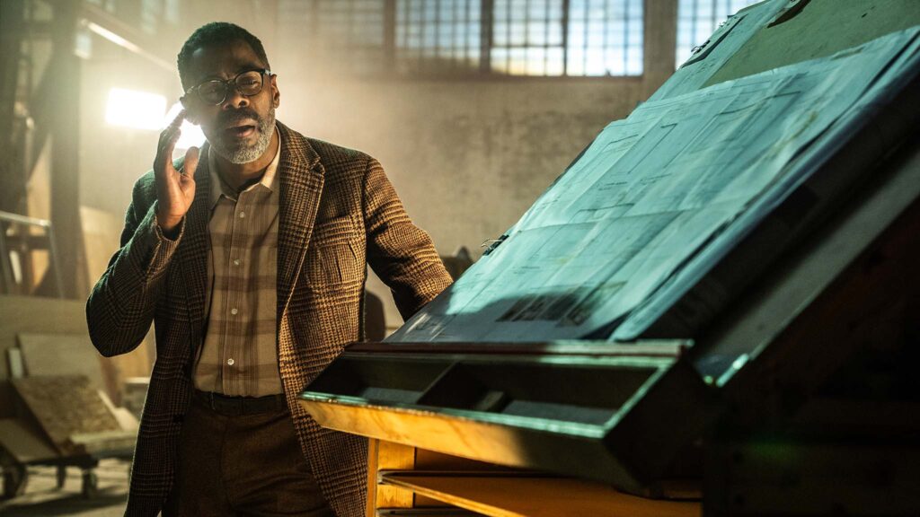 Colman Domingo as Hugo Wakefield in Disclosure Day, directed by Steven Spielberg. Photo: Niko Tavernise. Copyright: Universal Pictures and Amblin Entertainment. All Rights Reserved.