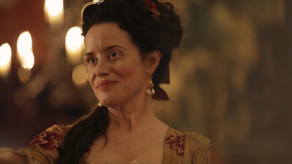 Claire Foy as Lady Savage in Savage House, directed by Peter Glanz. Photo: Dean Rogers. Copyright: Paramount Pictures. All Rights Reserved.