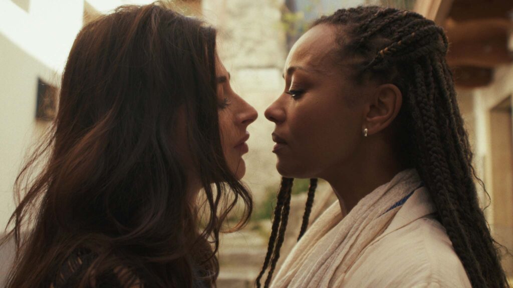Nina Pons as Olivia and Melanie Liburd as Nina in A Year In London., directed by Flaminia Graziadei. Copyright: Verve Pictures. All Rights Reserved.