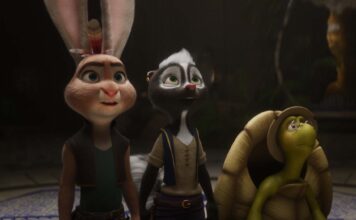 Chickenhare, Meg and Abe in Chickenhare And The Secret Of The Groundhog, directed by Benjamin Mousquet. Copyright: Miracle/iHeart Cinema. All Rights Reserved.