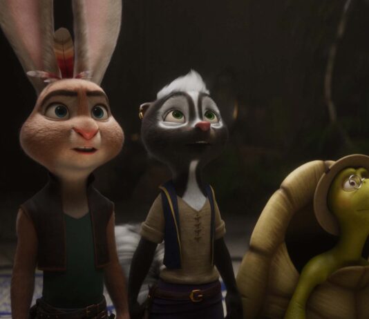 Chickenhare, Meg and Abe in Chickenhare And The Secret Of The Groundhog, directed by Benjamin Mousquet. Copyright: Miracle/iHeart Cinema. All Rights Reserved.