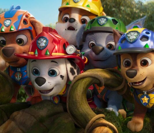 PAW Patrol: The Dino Movie, directed by Cal Brunker. Copyright: Paramount Pictures. All Rights Reserved.