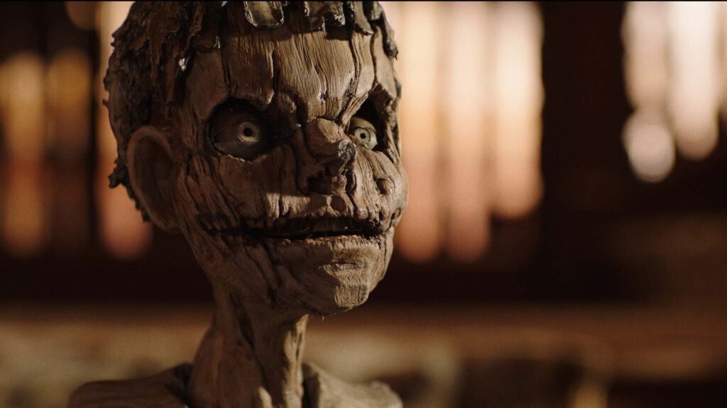 Pinocchio (voiced by Jack Art Gray) in Pinocchio Unstrung, directed by Rhys Frake-Waterfield. Copyright: Altitude Film Distribution. All Rights Reserved.