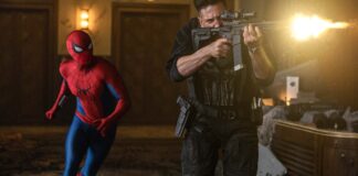 Spider-Man and Jon Bernthal as The Punisher in Spider-Man: Brand New Man, directed by Destin Daniel Cretton. Photo: Jay Maidment. Copyright: 2026 CTMG. All Rights Reserved. Marvel and all related character names: Copyright 2026 Marvel.
