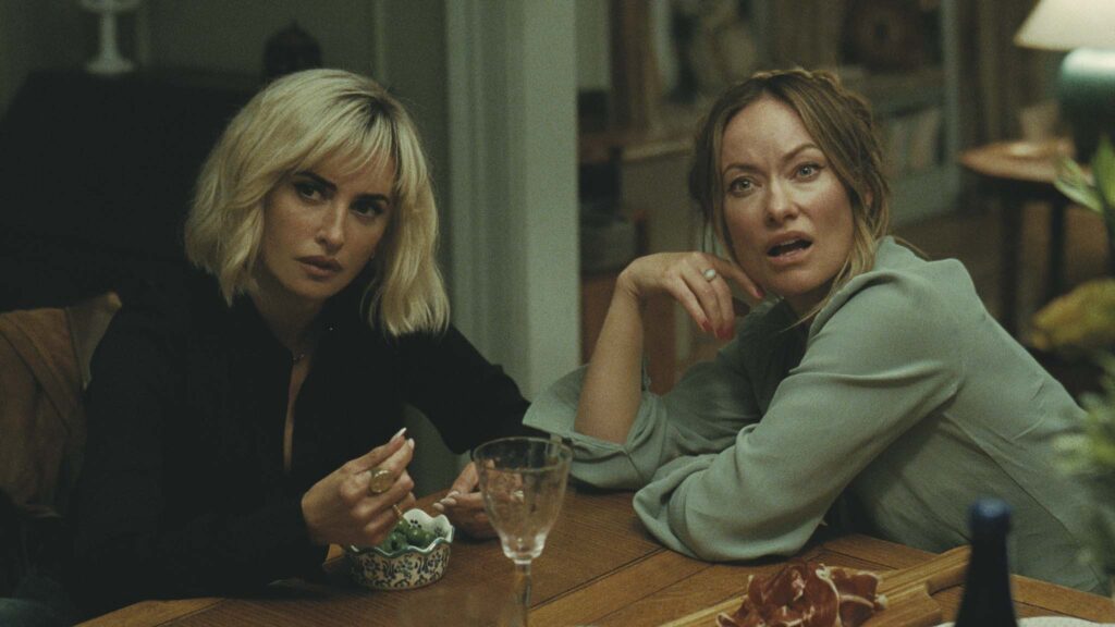 Penelope Cruz as Pina and Olivia Wilde as Angela in The Invite, directed by Olivia Wilde. Copyright: Black Bear. All Rights Reserved.