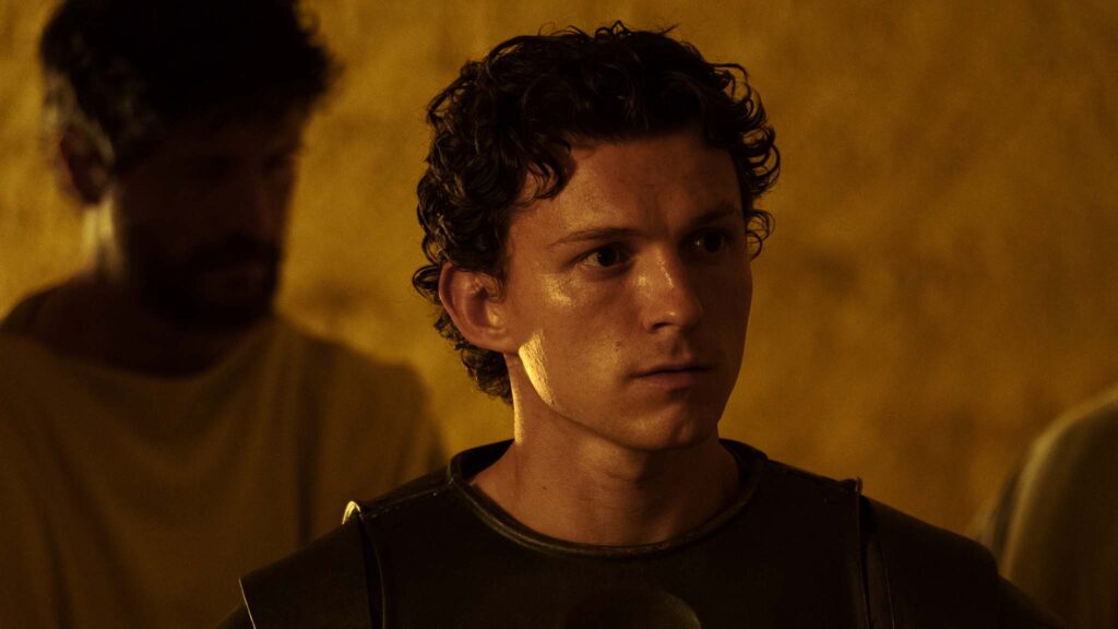 Tom Holland as Telemachus in The Odyssey, directed by Christopher Nolan. Photo: Melinda Sue Gordon. Copyright: Universal Studios. All Rights Reserved.