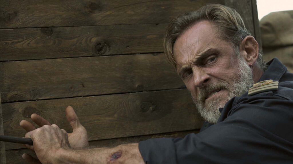 Roland Møller as Captain Marko Madsen in Mutiny, directed by Jean-François Richet. Copyright: Lionsgate. All Rights Reserved.