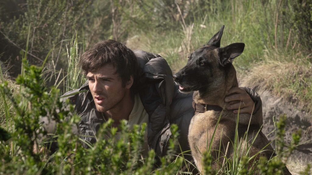 Jacob Elordi as Hig and Jasper in The Dog Stars, directed by Ridley Scott. Photo: Fabio Lovino. Copyright: 2026 20th Century Studios. All Rights Reserved.