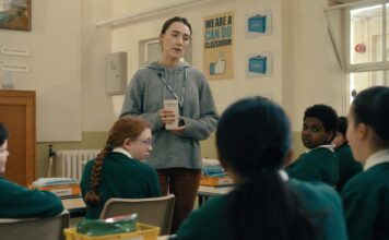 Nia Brown as Pauline and Saoirse Ronan as Maria in Bad Apples, directed by Jonatan Etzler Photo: Nea Asphäll. Copyright: Paramount Pictures/Pulse Films. All Rights Reserved.