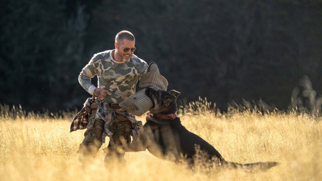 Brad Pitt as James Belmont and Odin in Heart Of The Beast. Photo: Scott Garfield. Copyright: 2026 Paramount Pictures. All Rights Reserved.