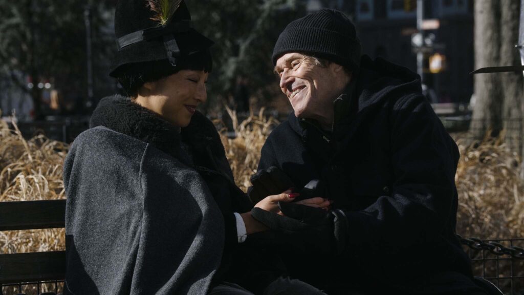 Greta Lee as Gloria and Willem Dafoe as Ed Saxberger in Late Fame, directed by Kent Jones. Photo: Atsushi Nishijima. Copyright: Late Fame LLC. All Rights Reserved.